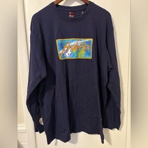 NWT Vintage Bugle Boy Long Sleeve T-Shirt Navy XL Surf Skate Box Logo 90s/y2k